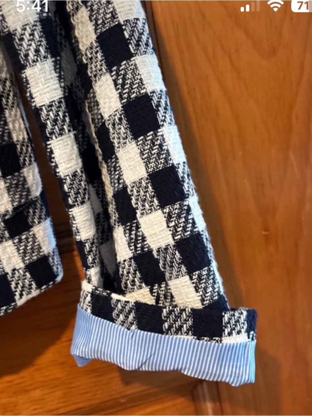 Tommy Hilfiger Navy and White Gingham Blazer - Picture 2 of 6